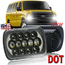 5x7" 7x6 LED Headlight Hi/Lo DRL Beam for Ford E-100 E-150 E-250 E-350 Econoline