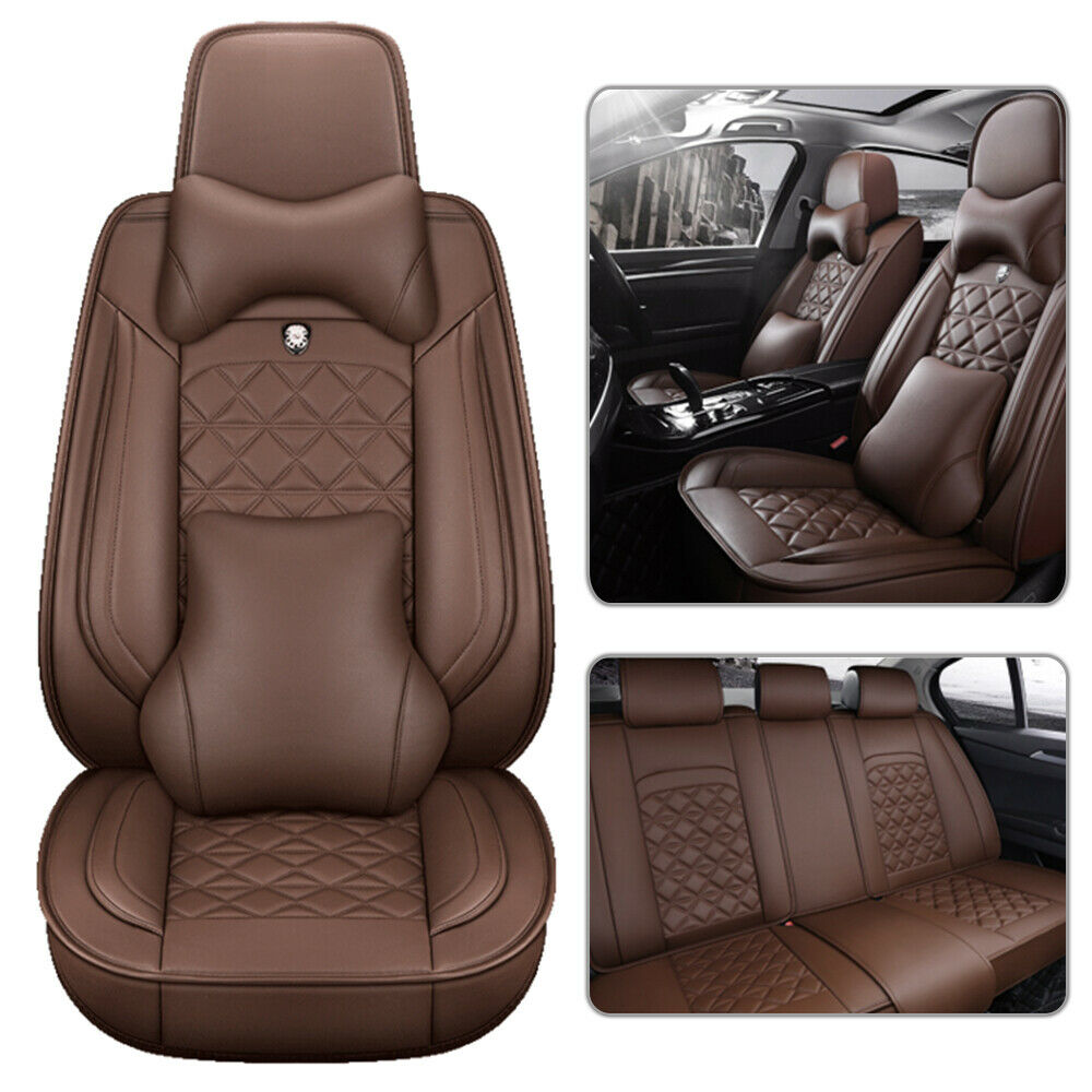 US Top PU Leather Car Seat Covers Protectors Universal 5-Seats Thicken Cushions