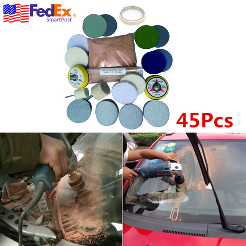 45x Glass Scratch Repair Kit Car Window Polishing Tool 8 Oz Cerium Oxide Powder