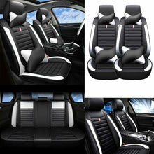 PU Leather Car Seat Covers 5-Sit Front Rear Cushions Interior Full Set Universal