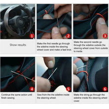 Genuine Leather Car Steering Wheel Cover 38cm W/ Needles Thread Car Accessories