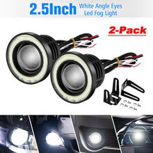 2x 2.5" Inch Car Projector LED Fog Light COB Halo Angel Eye Ring Bulb White USA