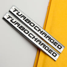 2Pcs Black Metal TURBOCHARGED Engine Emblem Fender Trunk V8 Chrome Badge Sticker