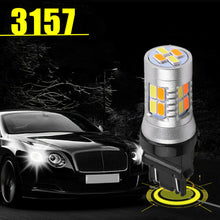 2Pcs 12V 3157 5730 20-LED Switchback Dual Color White Amber Trailer Light Bulbs