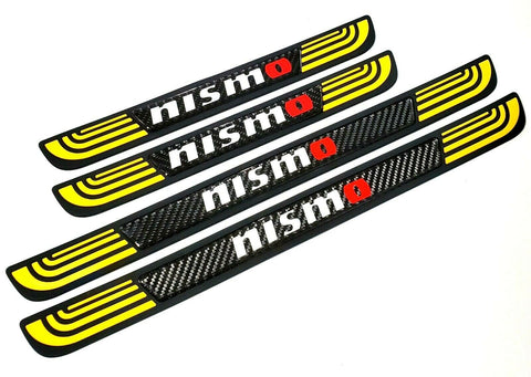 4PCS Yellow Rubber Car Door Scuff Sill Cover Panel Step Protector For Nismo