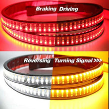 60" Triple Row LED Tailgate Light Bar Turn Signal Brake Run Reverse Truck Light