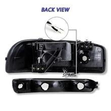 1999-2006 GMC Sierra 1500 2500 DRL LED Black Headlights +Bumper+Clear Reflector