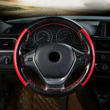 Genuine Leather Car Steering Wheel Cover 38cm W/ Needles Thread Car Accessories