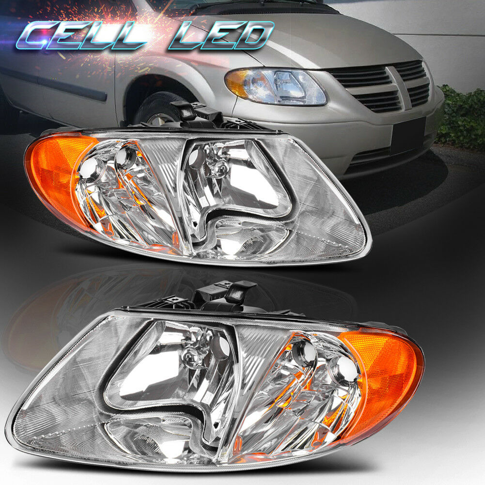 Headlights for 2001-2007 Dodge Caravan Chrysler Town&Country Headlamp Left+Right