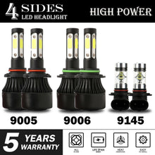 4-sides LED Headlight+Fog Light for Chevy Silverado 1500 2500HD 3500HD 2003-2006