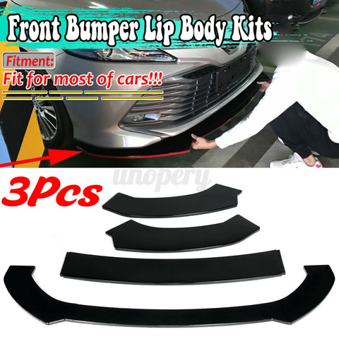 For Toyota Corolla Camry LE XLE SE XSE Hatchback Front Bumper Lip Splitter 3PCS