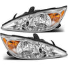 for 2002-2004 Toyota Camry Chrome Headlights Headlamps Assembly Replacement PAIR
