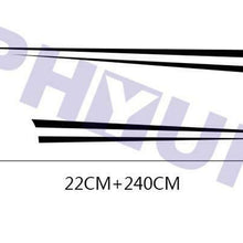 2x Whisker Style Car Side Body Sticker Strip Racing Vinyl Stripe 240cm+22cm BLK