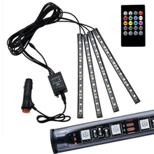 4x 12 LED RGB Car Interior Atmosphere Footwell Strip Lights Floor Decor Lamps