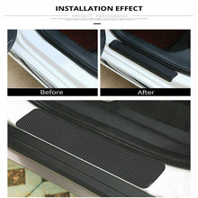 4pcs Carbon Fiber Car Stickers Door Sill Protector Scuff Plate Trim Accessories