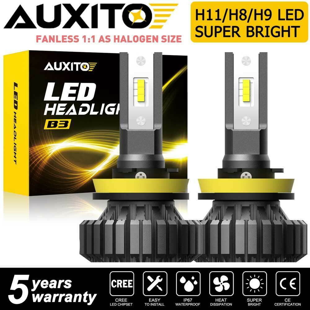 AUXITO H11 LED Headlight Kit Low Beam Bulb Super Bright 6000K ERROR FREE CANBUS