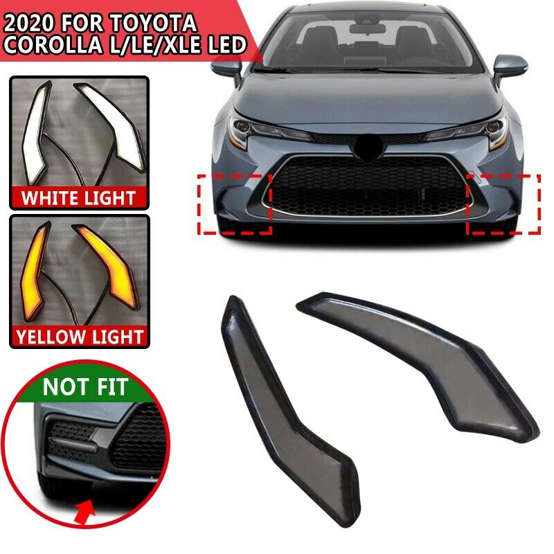 2pcs For Toyota Corolla 2020 L/LE/XLE LED Front Fog Light DRL Running Light