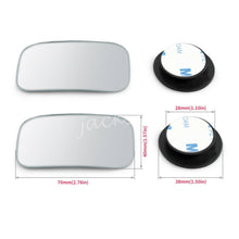 2x Rimless Rectangle Rotatable Car Auto Rearview Blind Spot Glass Mirror