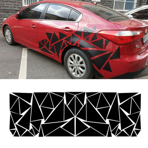 Gloss Black Geometric Triangle Car Body Sticker Vinyl Graphics Decal Decoration