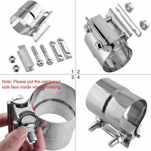 4pcs 5" T304 Stainless Steel Lap Joint Band Exhaust Clamp New US