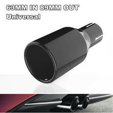 Universal Car Stainless Exhaust Tip Round Glossy Black 2.5" Inelt 3.5" Outlet