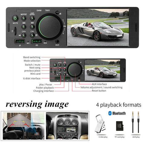 Universal 4.1 Inch TFT 7805 Car MP5 player Bluetooth 4.0 HD MP3 Reversing Image