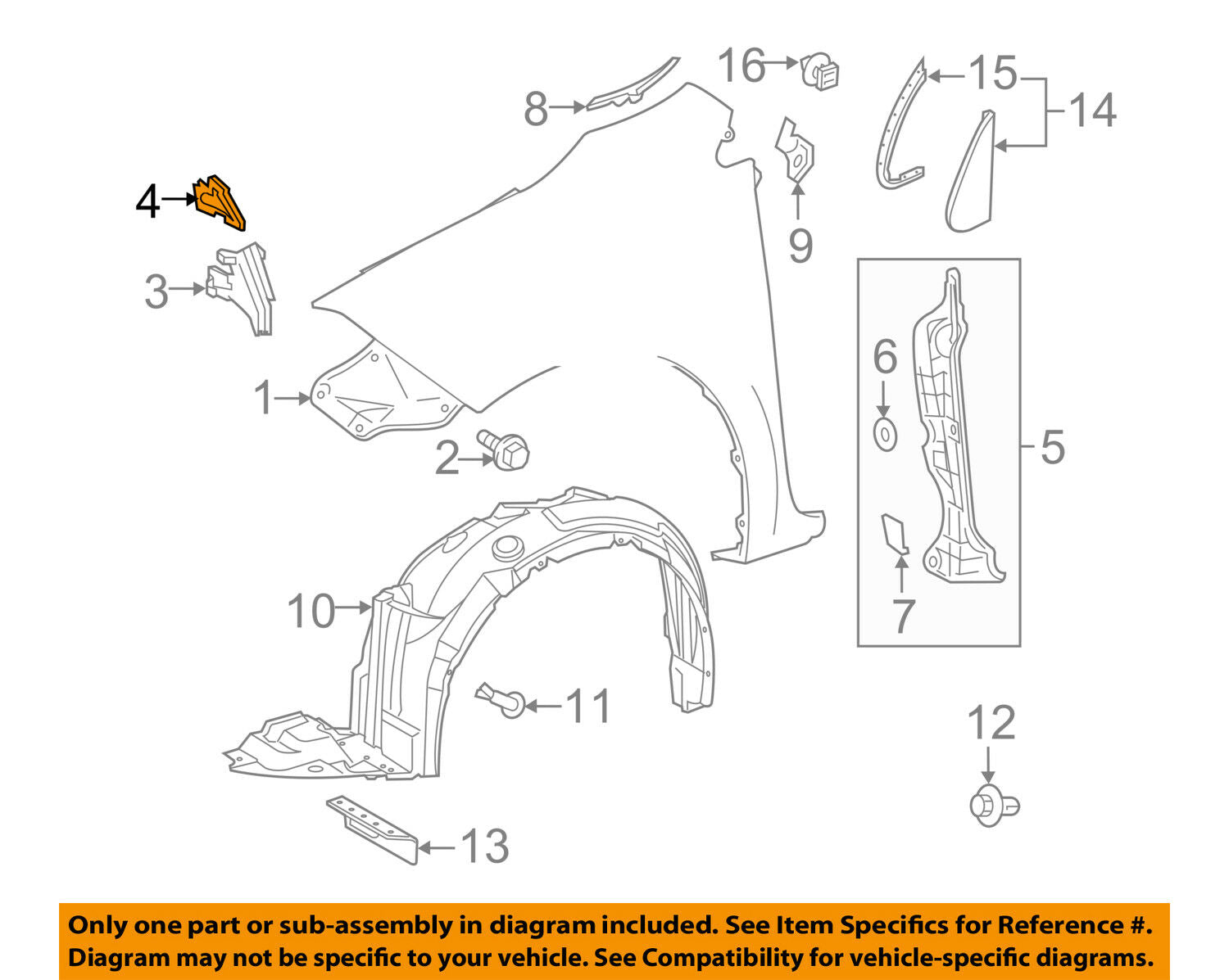 TOYOTA OEM 14-18 Corolla Fender-Front Seal 5315502040