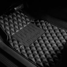 Leather Car Floor Mats Universal Auto Car SUV Van Diamond Pattern Black