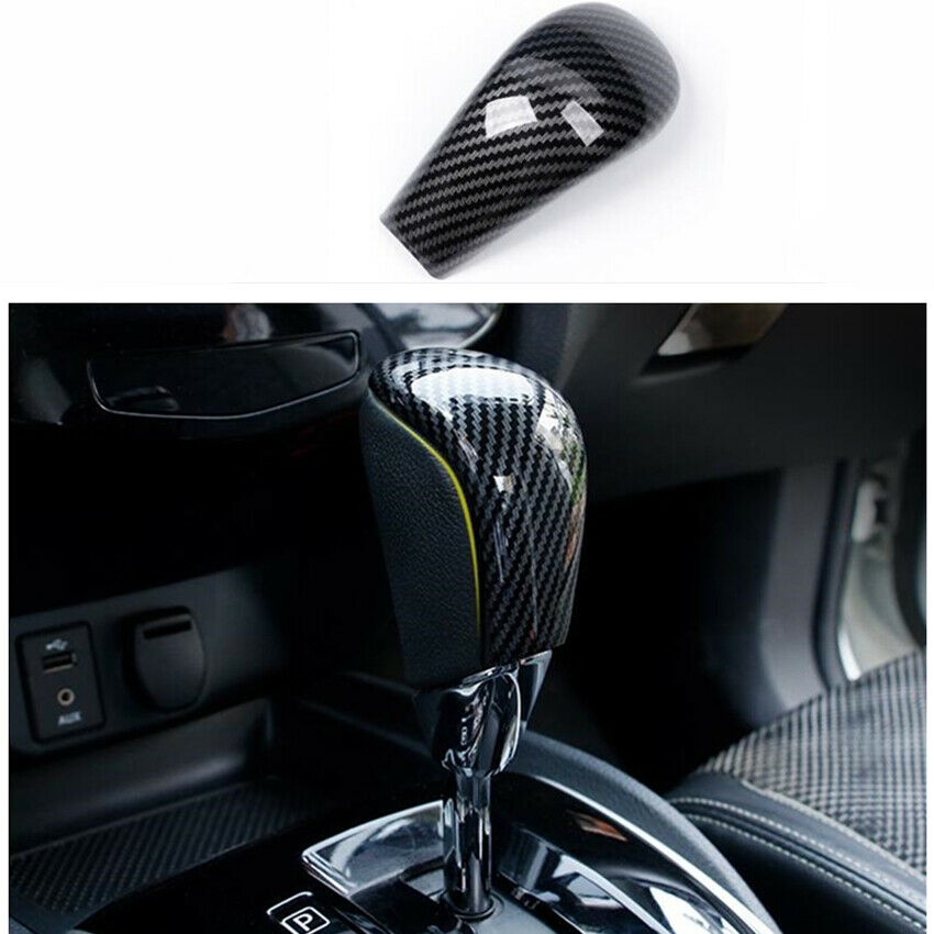 Carbon Fiber Style Gear Shift Knob Cover Trim For Nissan Rogue 2017 - 2020