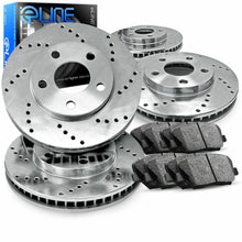 For Mercedes-Benz E350, E550 Front Rear Drilled Brake Rotors+Ceramic Brake Pads