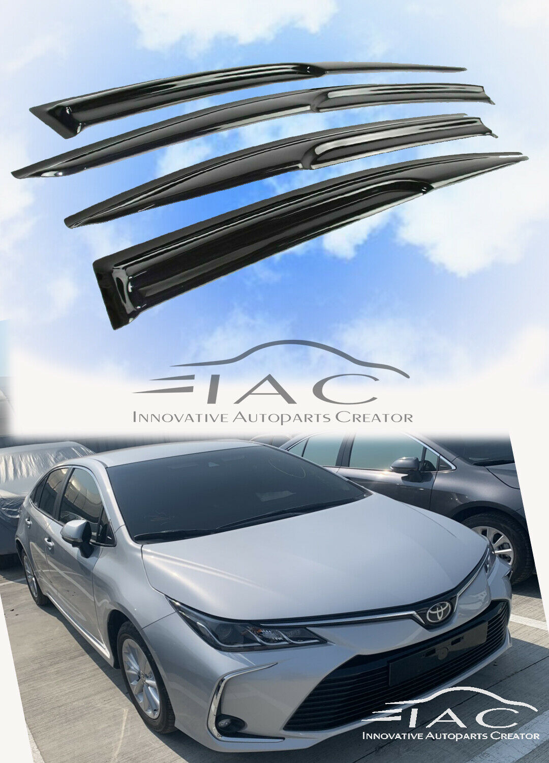 For Toyota Corolla Sedan 2020- MUGEN Window Visor Vent Shade Guard Door Visor