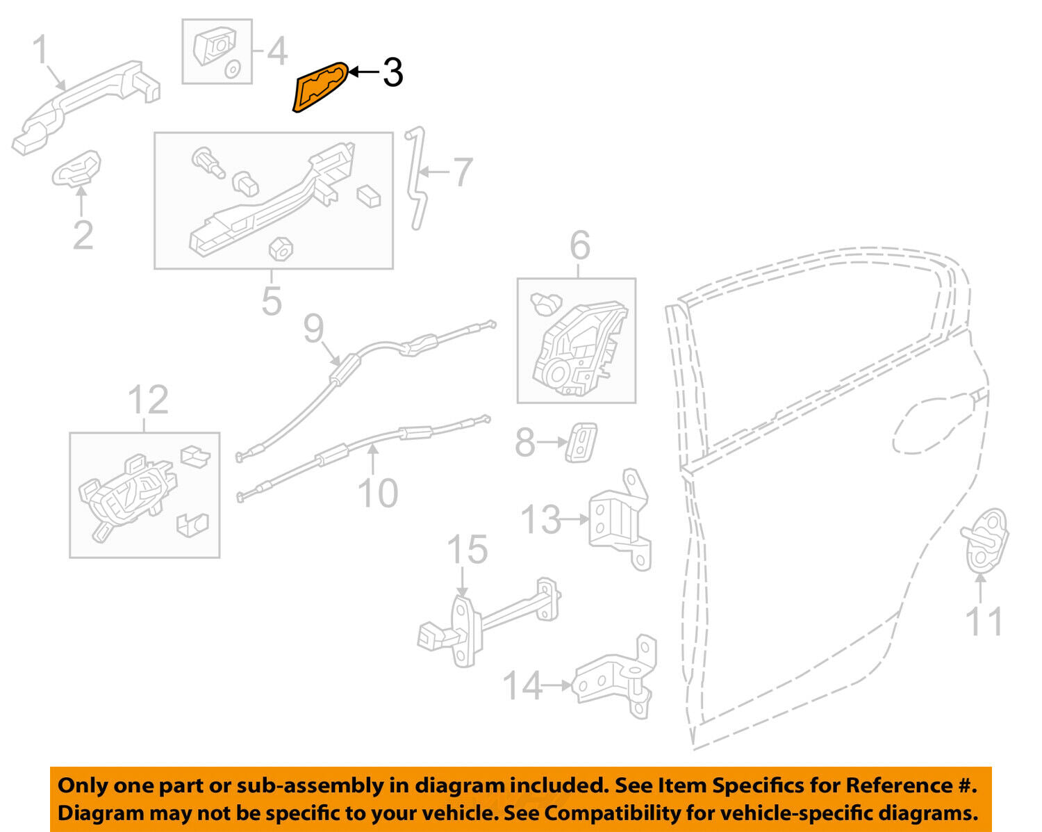 HONDA OEM 16-17 Civic Lock -Rear Door-Handle, Outside Seat Right 72644TBAA01