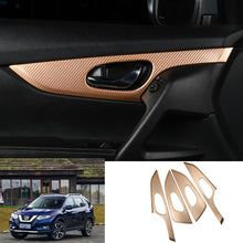 For Nissan Rogue 2014-2020 Golden Carbon Fiber car Window lift panel switch Trim