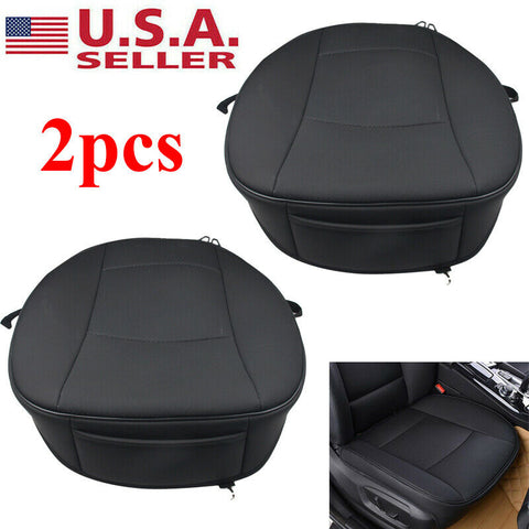 2pcs Deluxe Universal PU Leather Car Front Seat Cover Protector Seat Cushion Pad