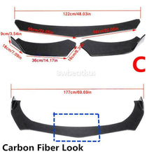 Carbon Fiber Car Front Bumper Lip Chin Spoiler Splitter Body Kit For Universal