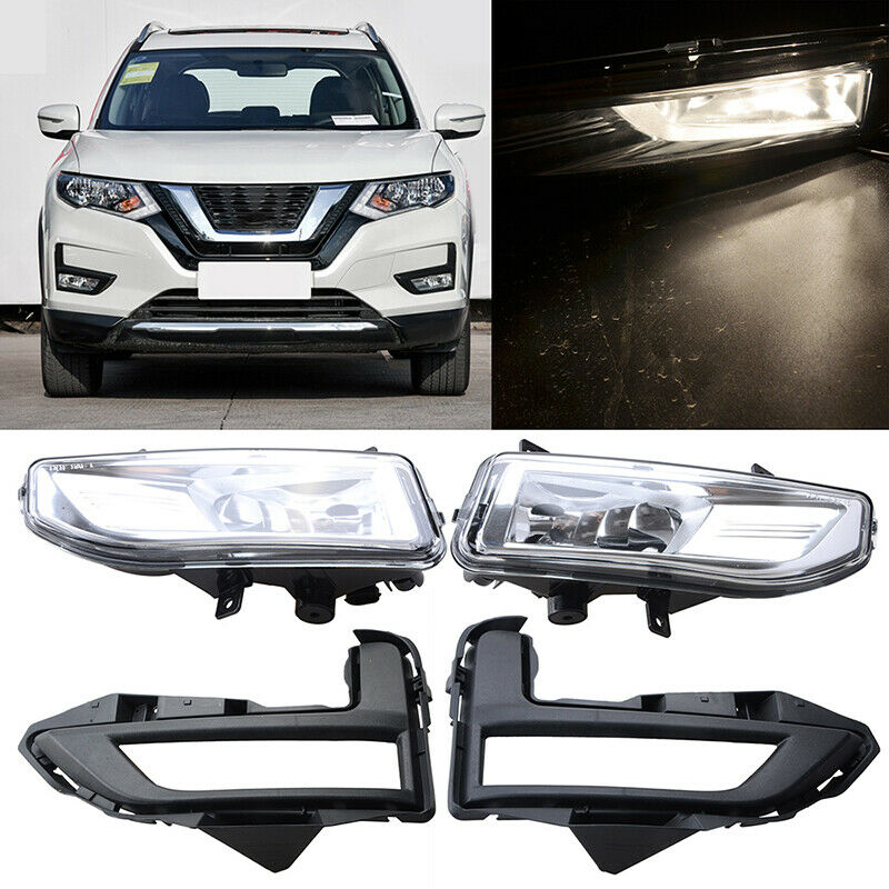 Fits 2016-2019 Nissan Rogue Driver+Passenger Side Bumper Fog Light Pair w/Switch