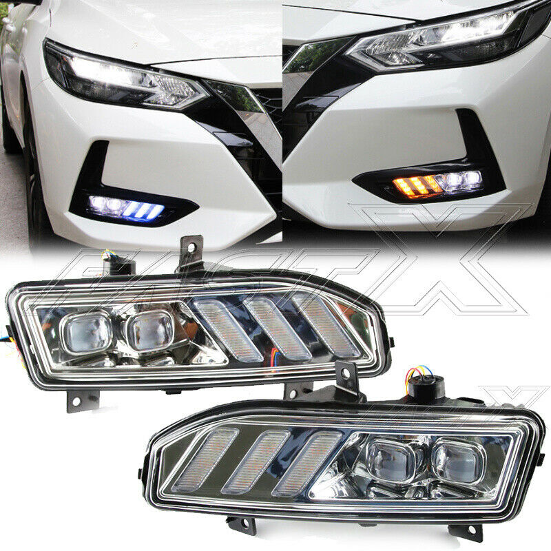 LED DRL Fog Light Dynamic Turn Lamp for Nissan Rogue Kicks Qashqai Sentra 2020