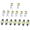 15Pcs 12V Xenon White Led light Bulbs Car Interior Package Deal Kits Accessories