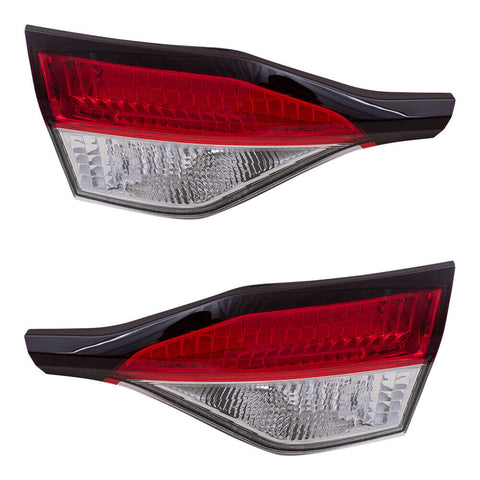 Tail Lights Set for 2020 Toyota Corolla Sedan /Hybrid Lid Mounted Red & Clear