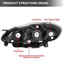 For 2003 2004 2005 2006 2007 2008 Toyota Corolla Black Headlight Amber Reflector