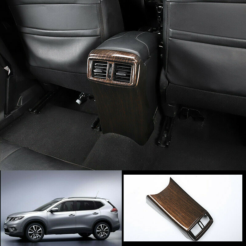 For Nissan Rogue 2014-2020 ABS Wood grain Rear Row Air outlets Anti-kick trim