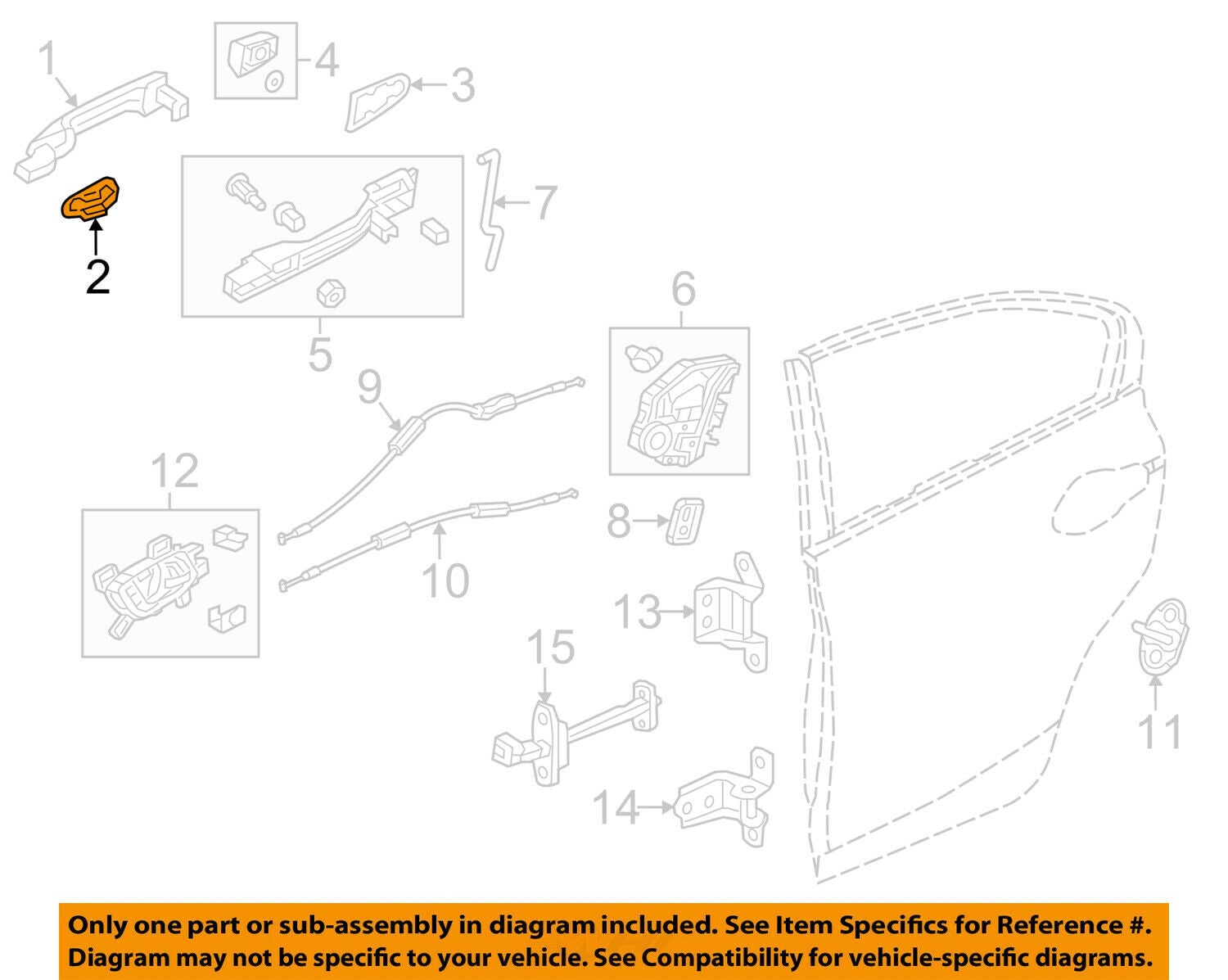 HONDA OEM 16-17 Civic Lock -Rear Door-Handle, Outside Seat Right 72143TBAA01