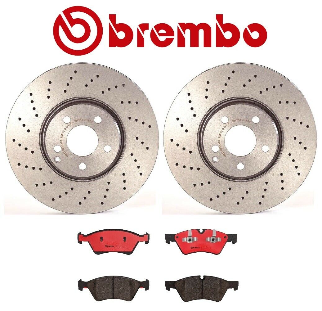 For Mercedes W211 E350 E500 E550 Front Brake Disc Rotors Ceramic Pads Kit Brembo