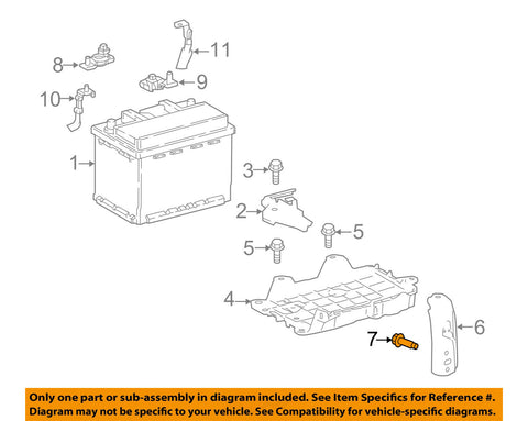 TOYOTA OEM 2018 Camry 2.5L-L4 Battery-Hold Down Clamp Bolt 9010508500