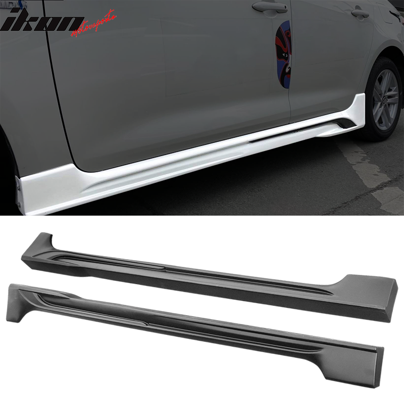 Fits 20-21 Toyota Corolla Sedan Side Skirts Rocker Panel Matte Black 2PC - PP