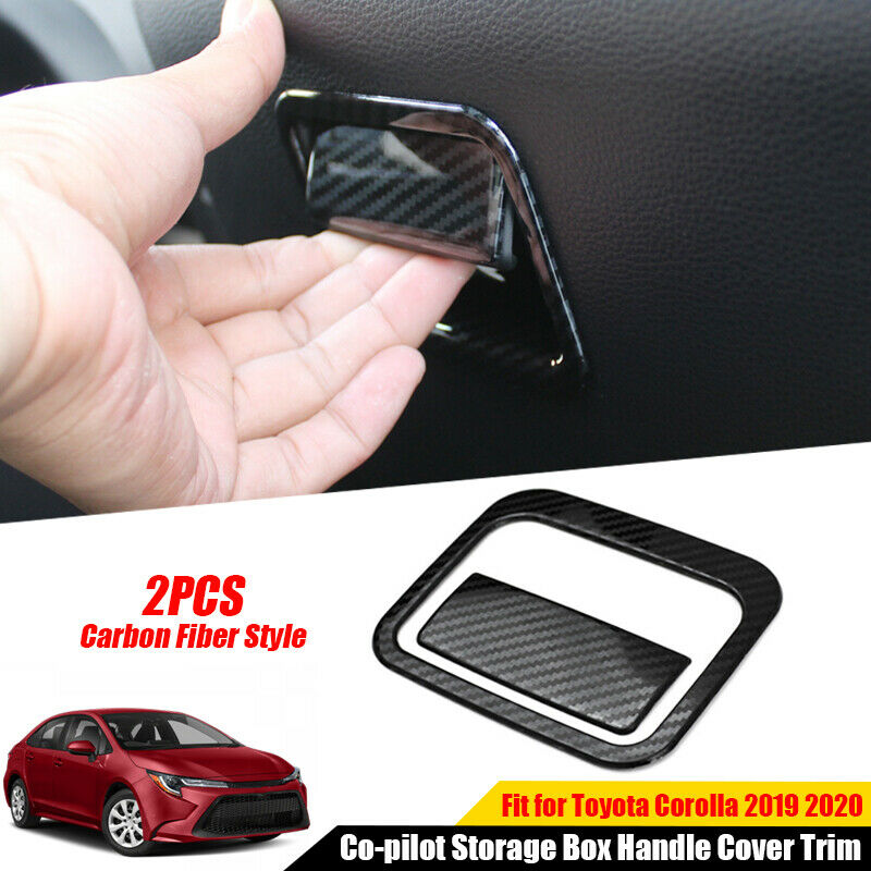 For Toyota Corolla 2019 2020 carbon fiber Co-pilot storage box handle cover trim