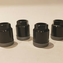 Set of 4 Black and Silver Tire Pressure Sensor Valve Stem TPMS Mounting Nuts
