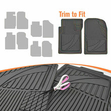 4pc Rubber Car Floor Mats Universal Waterproof Flexible DIY Trim All Weather Set