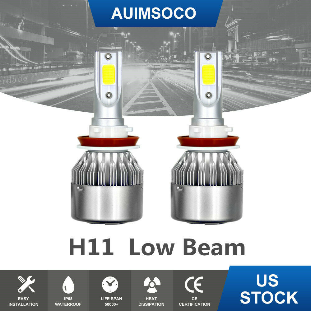 For Nissan Altima Sedan 2007-2019 2pc H11 LED Headlight Bulb Low Beam 6000K