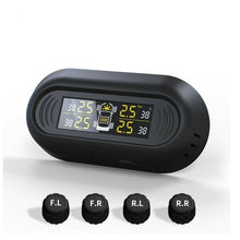 Car Tire Pressure Monitor System TPMS Real-Time 4 External Sensors Solar Power